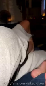 Playing with his cock thru his shorts while watching tv ha ha