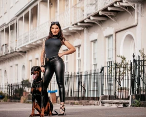 Something a little different for my leather fans how cute is my boy