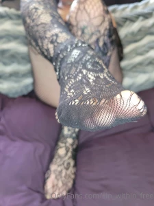 Suck on these toes wrapped in lace