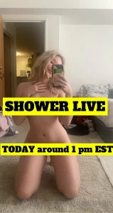 After gym sweaty shower live today 1 pm est