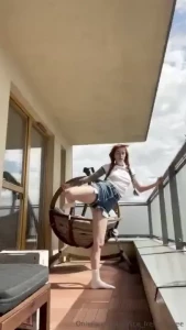 Morning stretching in the terrace pretty good way to start a day