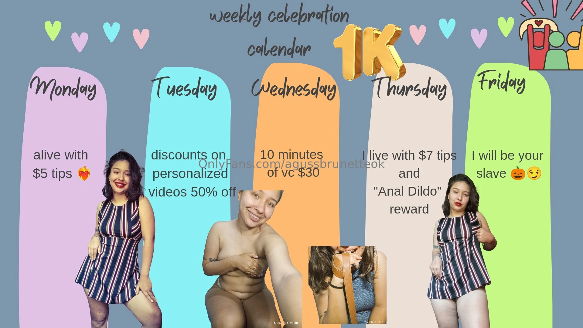 We celebrate 1k together come play with me next week will be a week of 