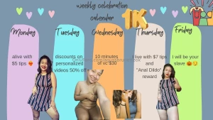 We celebrate 1k together come play with me next week will be a week of