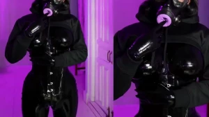 Please dont mind the drool coming out of my rubber mouth i am locked