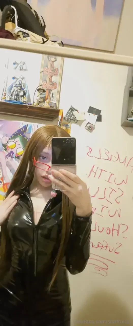 As promised showing off in latex 4 videos unzipping all the way down 