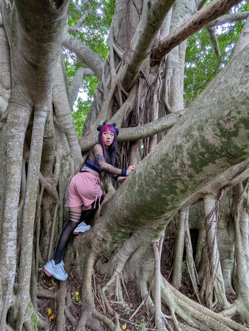 Like seeing me hanging in the trees while wearing only a fishnet 