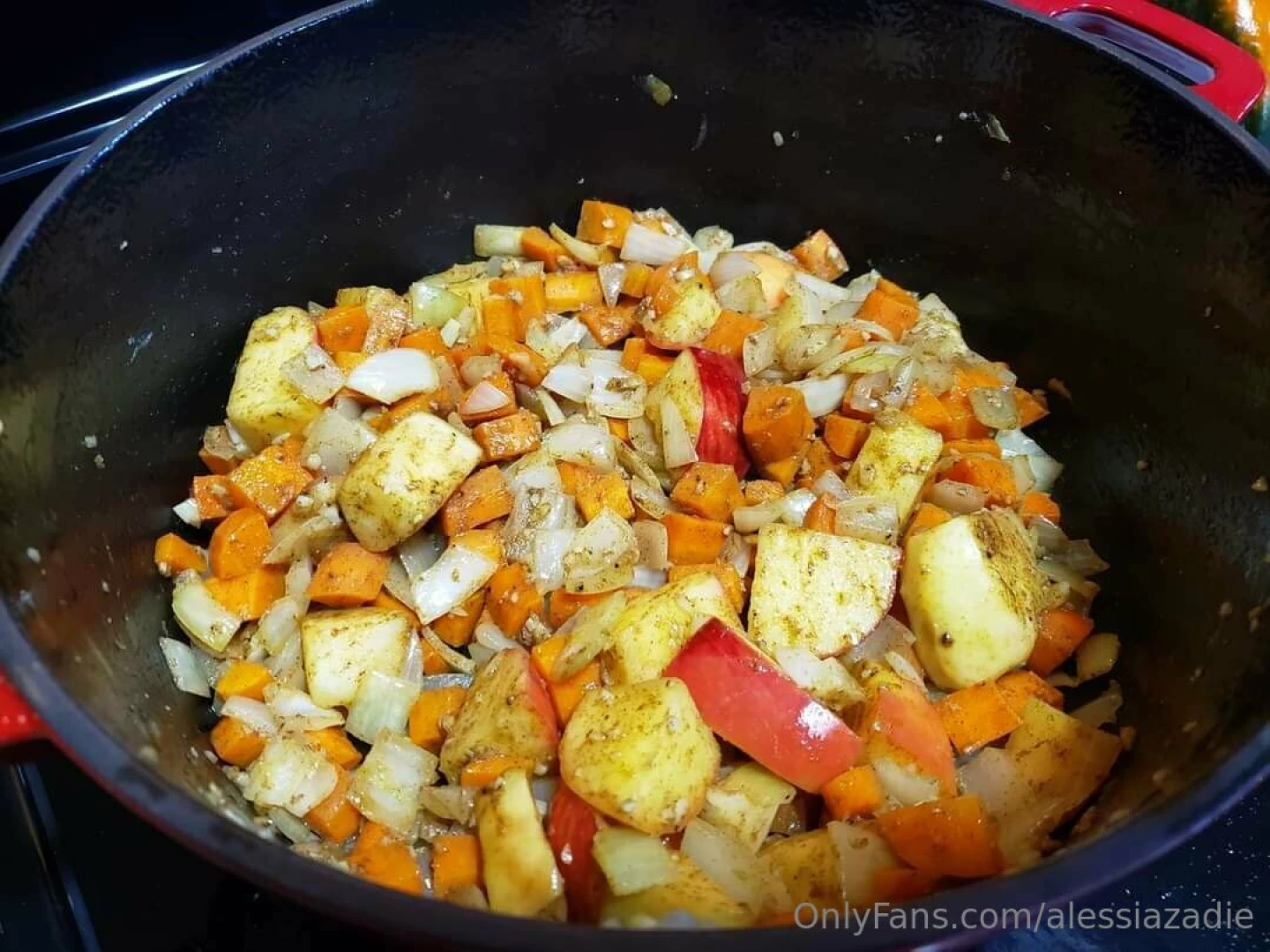 Acorn sqaush soup tonight with a touch of apple carrots onion cinnamon 