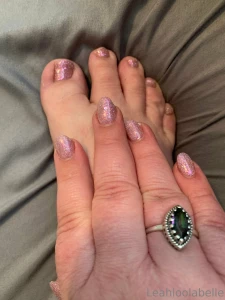 Fingers and toes done look how they glitter like diamonds
