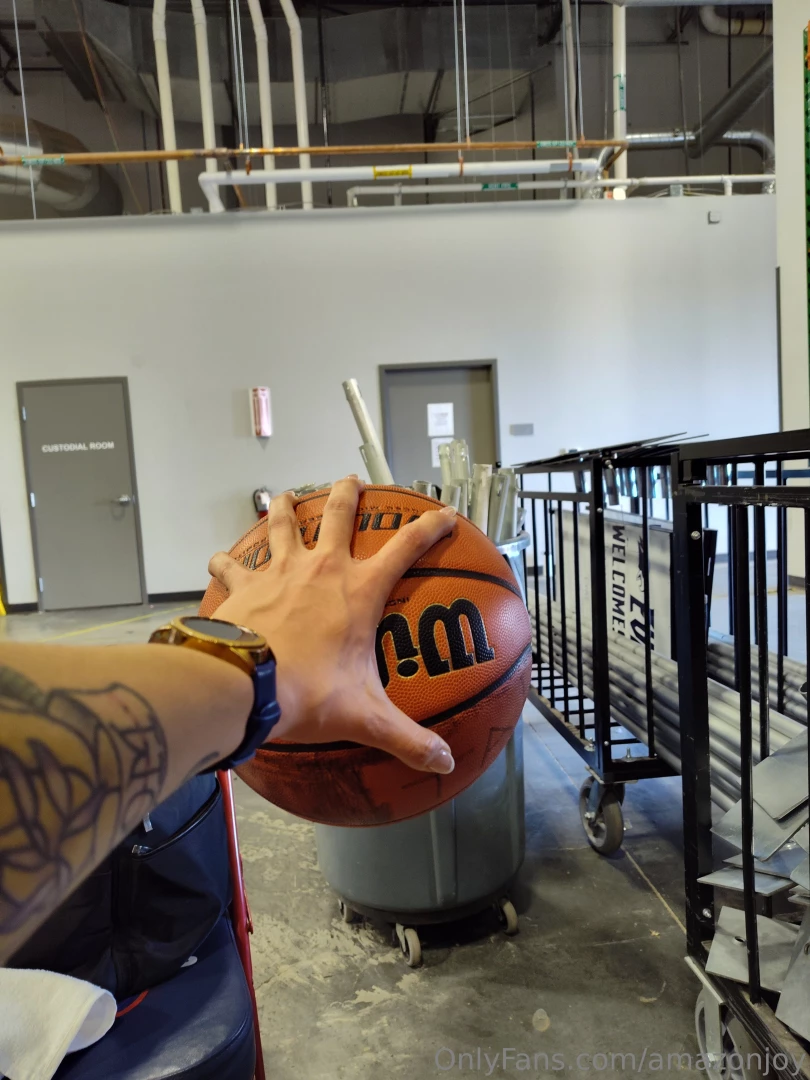 Can you palm a basketball imagine what these big hands can do to you 