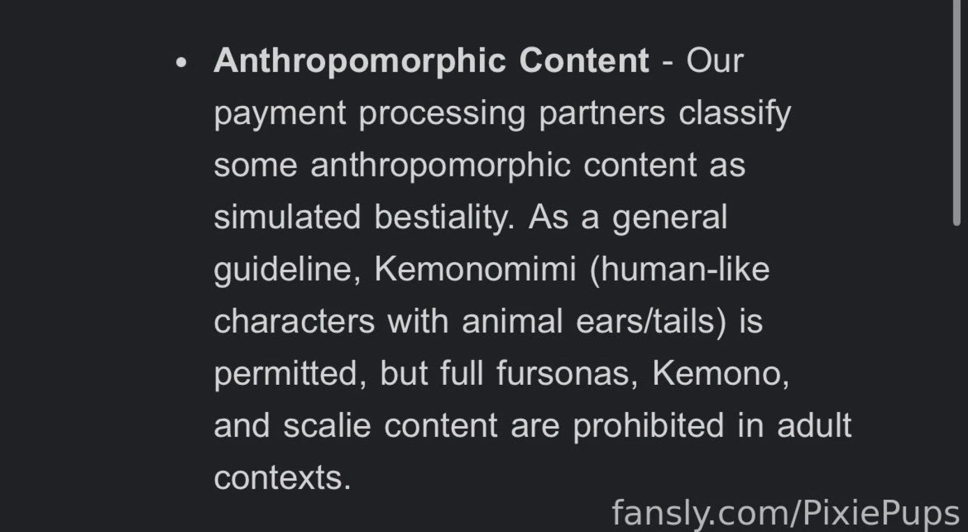 Tldr fansly is banning furries on their platform i have to delete all 