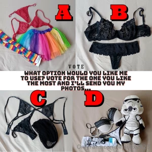 Choose what lingerie would you like to see me wearing don t forget to