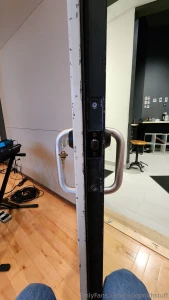 Replaced single cylinder with double cylinder deadbolt thick door kit part 8