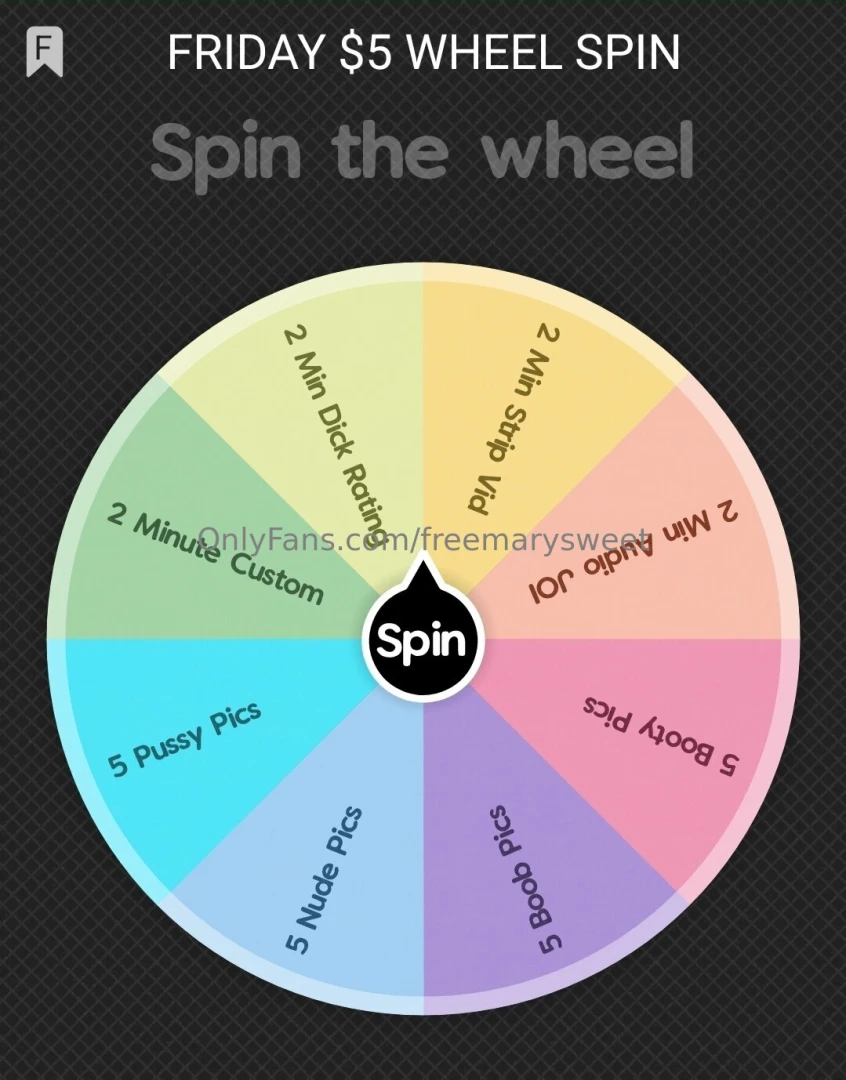 Take a chance take a spin for 5 you could win big and get a special 