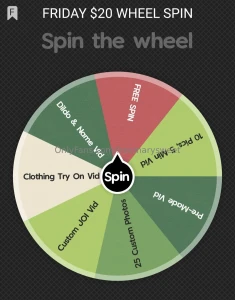 Treat yourself to the ultimate thrill spin the wheel for 20 and get a