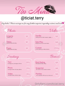 New custom content tipping menu msg me with what you would like so