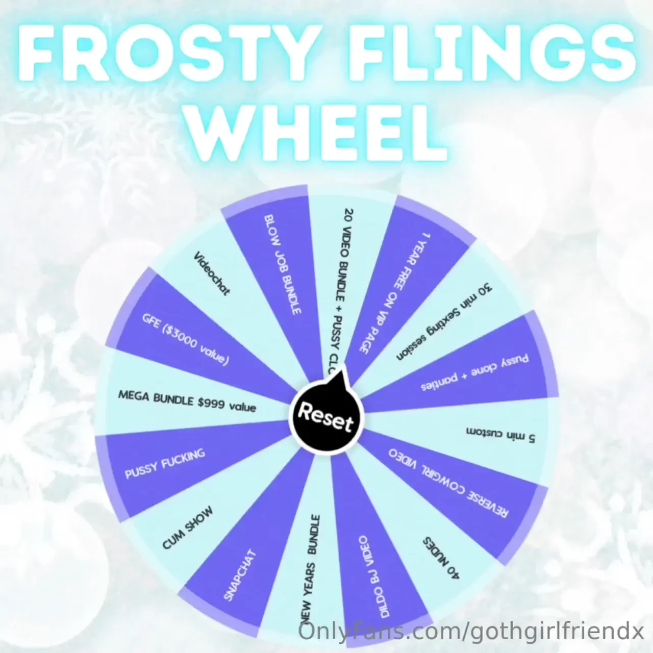 Frosty flings wheel ready to win my most exclusive prizes spin the 