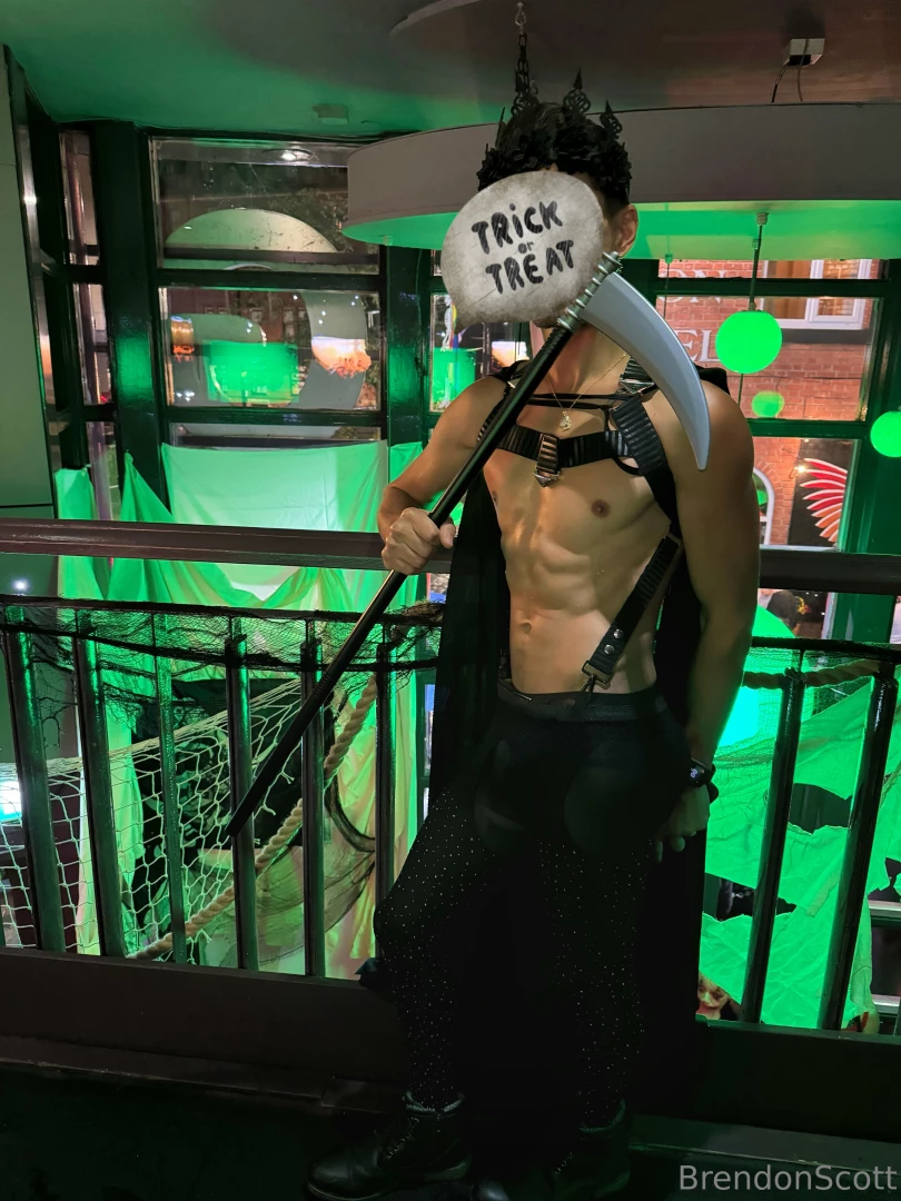 Happy halloween night at in manchester as grim reaper 