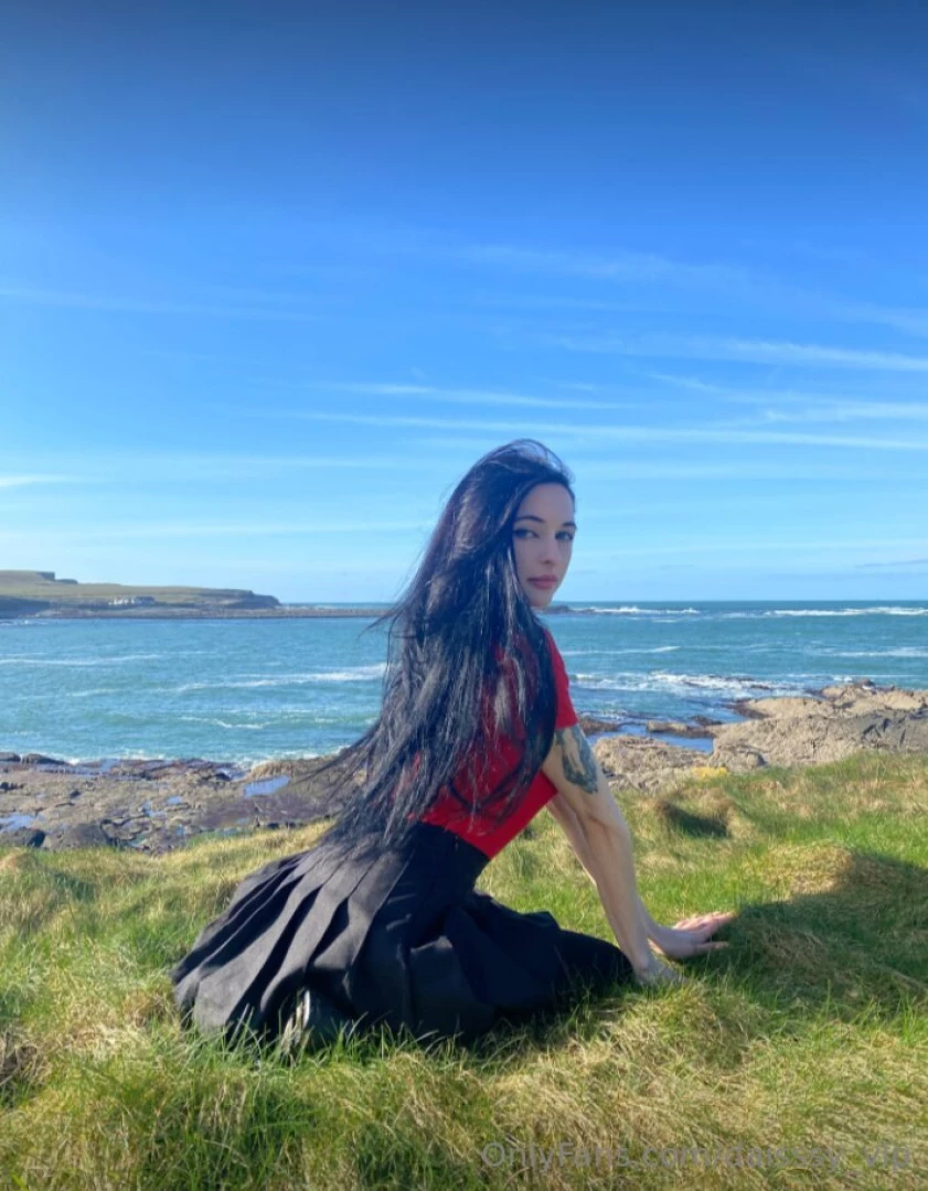 Embracing the gothic allure amidst the coastal beauty each step echoes 