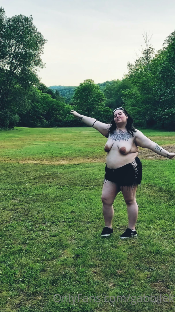 I went and ran around a field topless today part 1 