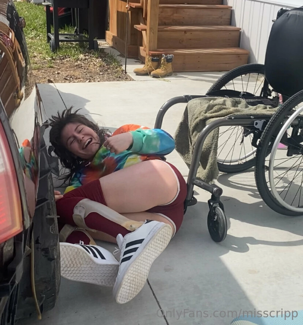 A couple videos of me trying to get out of my chair to do some yoga in 