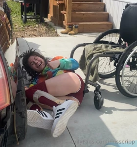 A couple videos of me trying to get out of my chair to do some yoga in