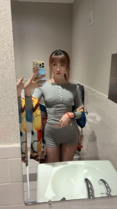 Look at what i m wearing underneath my tight grey clothes but i part 1