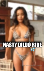 Nasty dildo ride babe i got so horny that i had to ride this massive