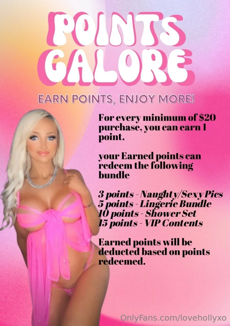 Hey are you ready for fun for every min purchase of 20 you can earn 1 