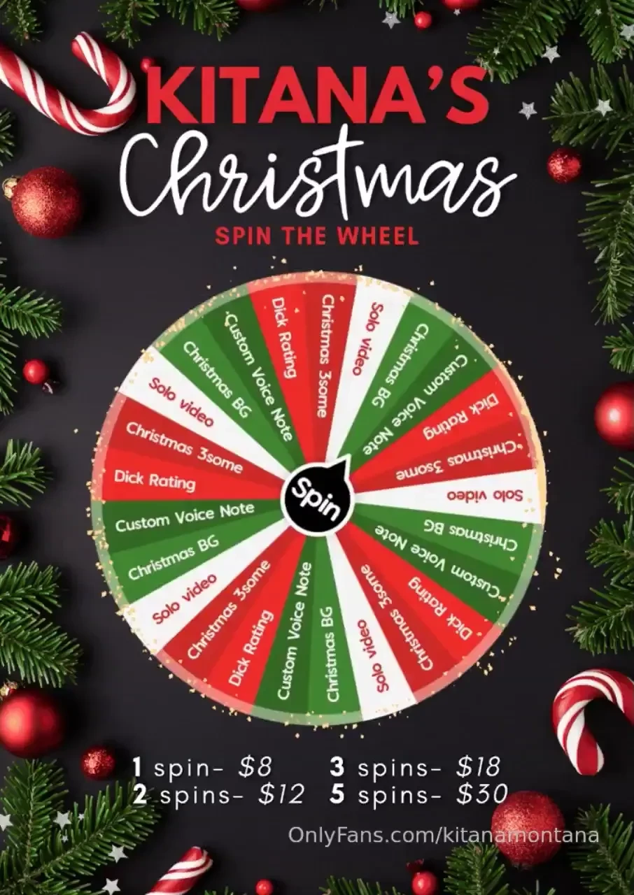 Spin to unwrap your christmas surprise 1 spin - 8 2 spins - 12 3 spins 
