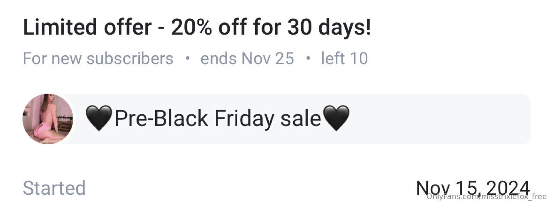 Pre-black friday sale on my no-ppv onlyfans grab your discount amp 