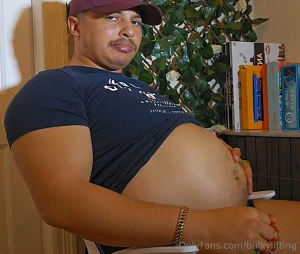 Standing or sitting my gut is like a globe of gluttony becoming more part 4