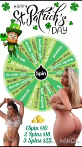 vainillacrem - St patrick s day 1 spin 10 2 spins 18 3 spins 25 