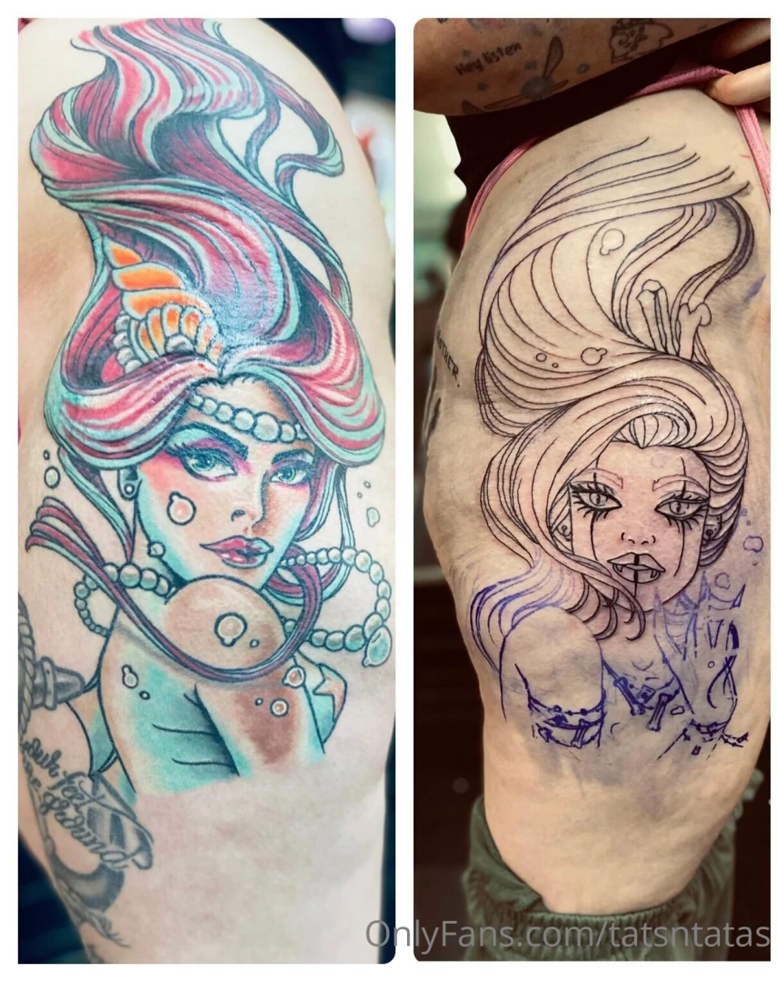 Ya girl got her alluring siren finished today and got the outline for 