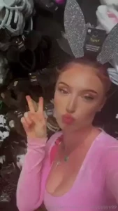 Sexy bunny short dress with no panties