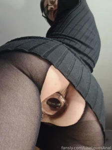 Just a little black dress and some ripped tights tights crotchless part 1