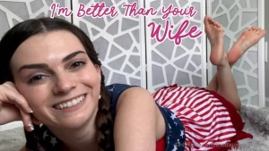 Goddess in red white and blue why i m better than her i m lying on the