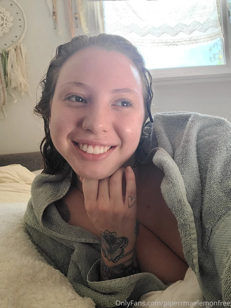 Just out of the shower are we staying in or going out tonight 