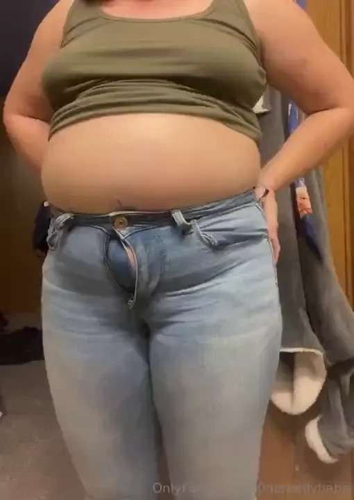 Trying on some pre-feedee jeans 