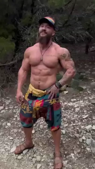 Pulling it out in the woods 