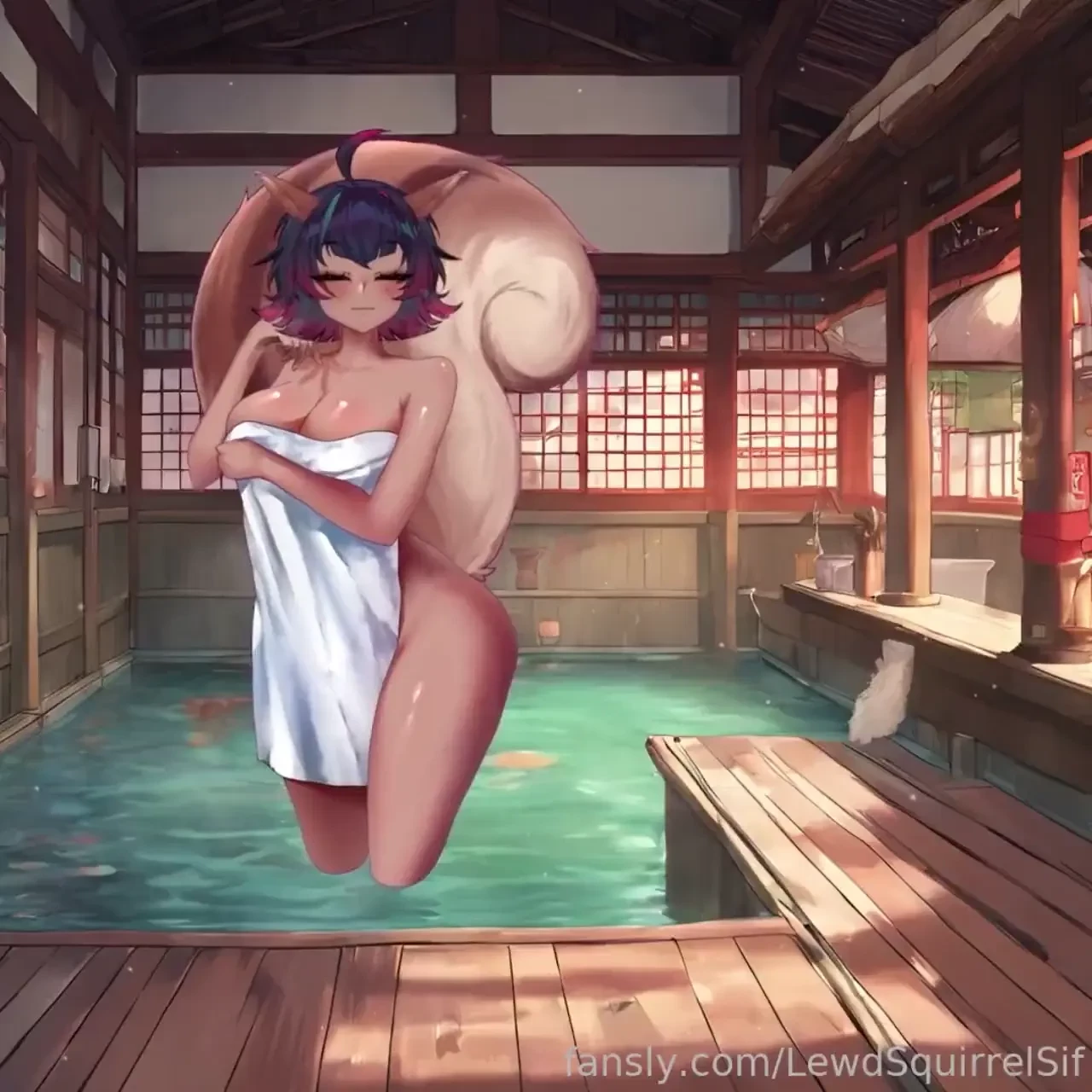 Pov you walk in on a squirrel in the hotspring vtuber lewdtuber 