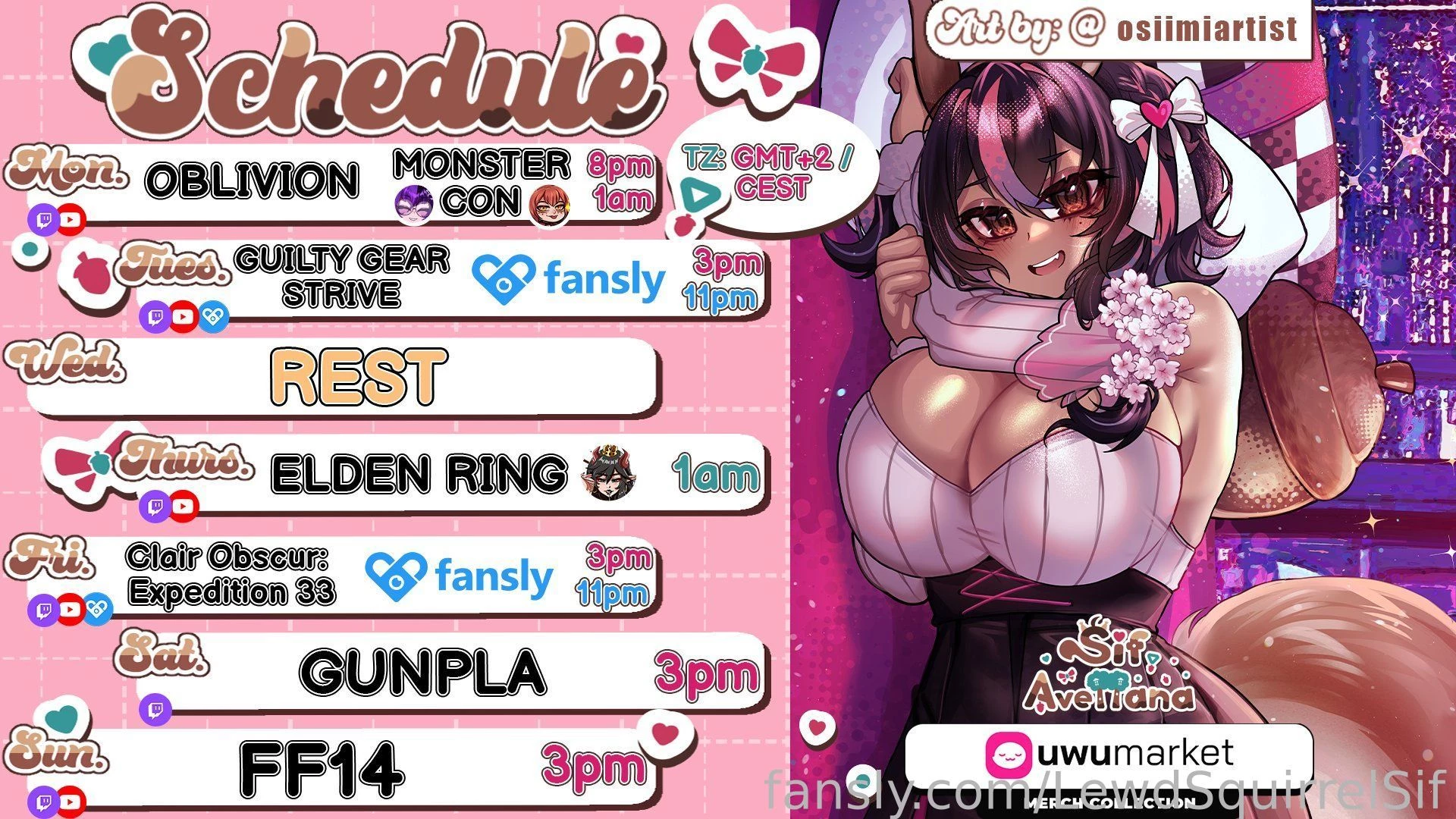 Schedule may 5-11 gmt 2 m - oblivion mcon w battiechan amp redmagelynx 