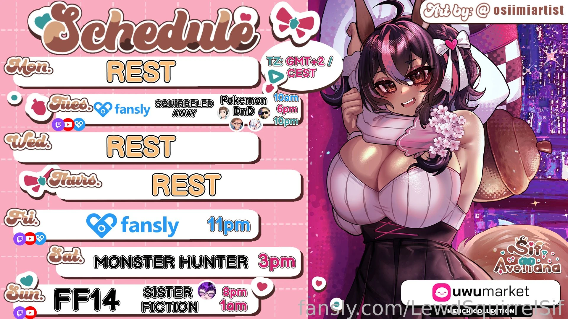 Schedule mar 31-apr 6 gmt 2 t - squirrel game pkm dnd w lost_pause 