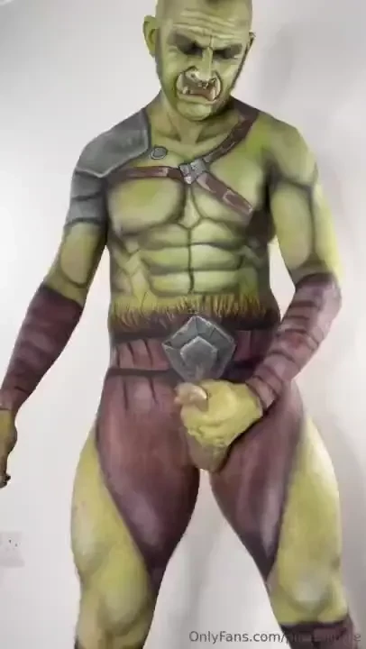 Muttbynature wanted to be painted as an orc and asked for his handler 