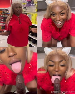 Sexy slut fucks the customer in target dressing room