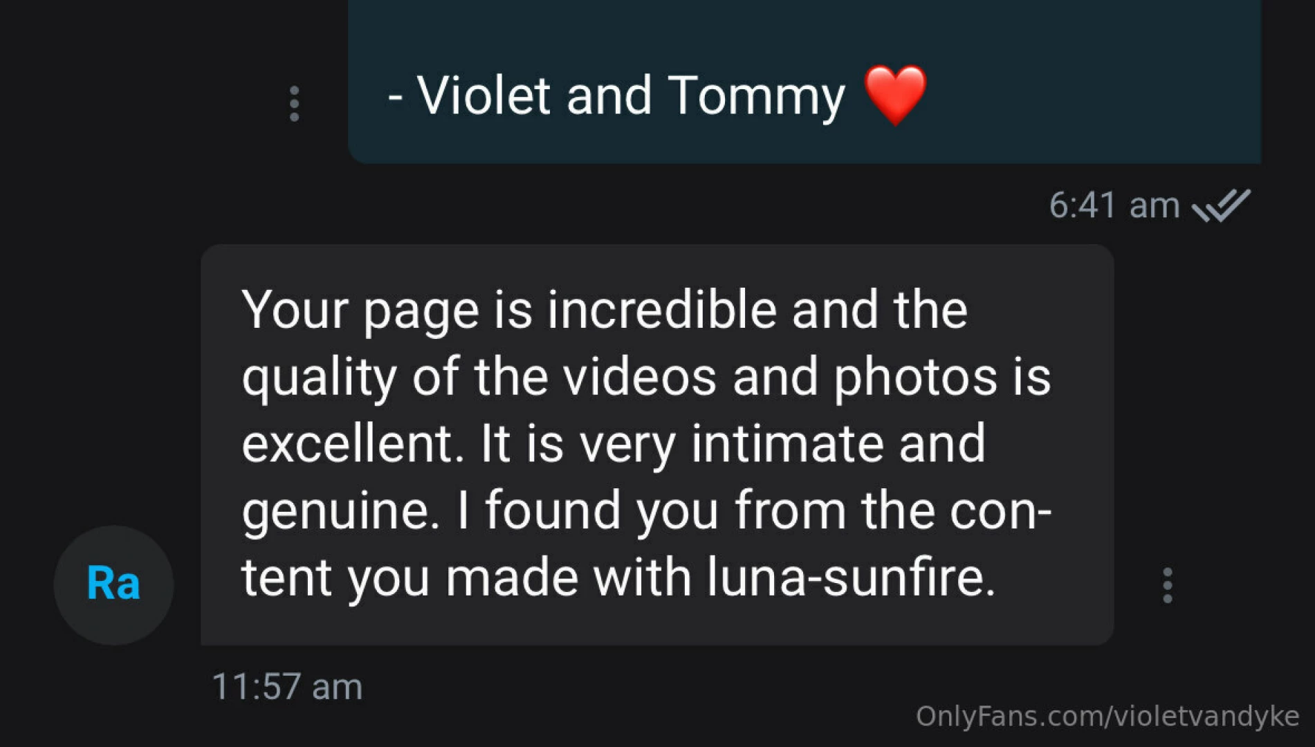 A couple recent reviews of my premium page violetandtommyvip there s a 