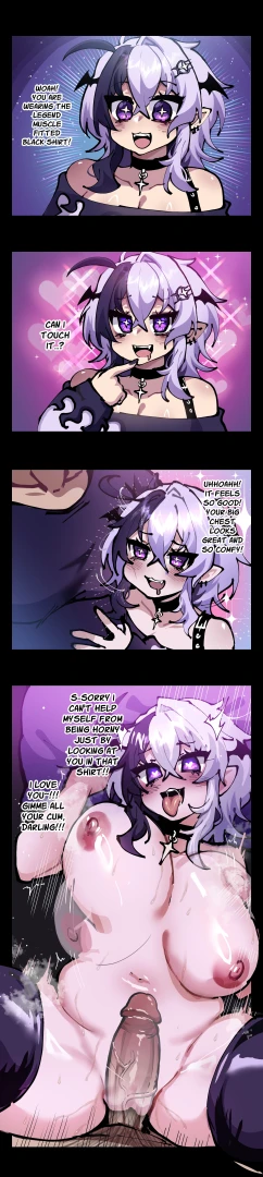 Hq - r18 black shirt 2p artist vtuber art comic hentai bigboobs 