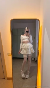 This white dress won t stay on for long i can feel it