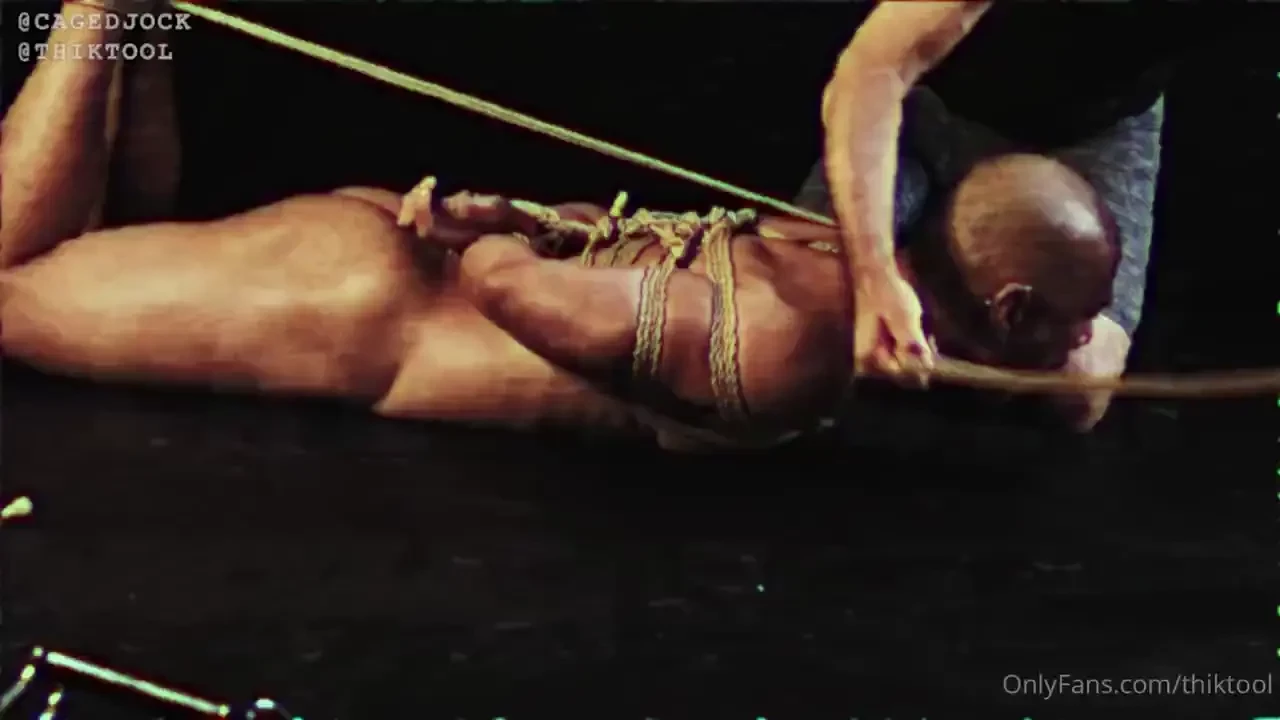 Roped zippered and waxed my hot time with cagedjock 