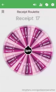 Receipt roulette is back goddess has been doing so much shopping over