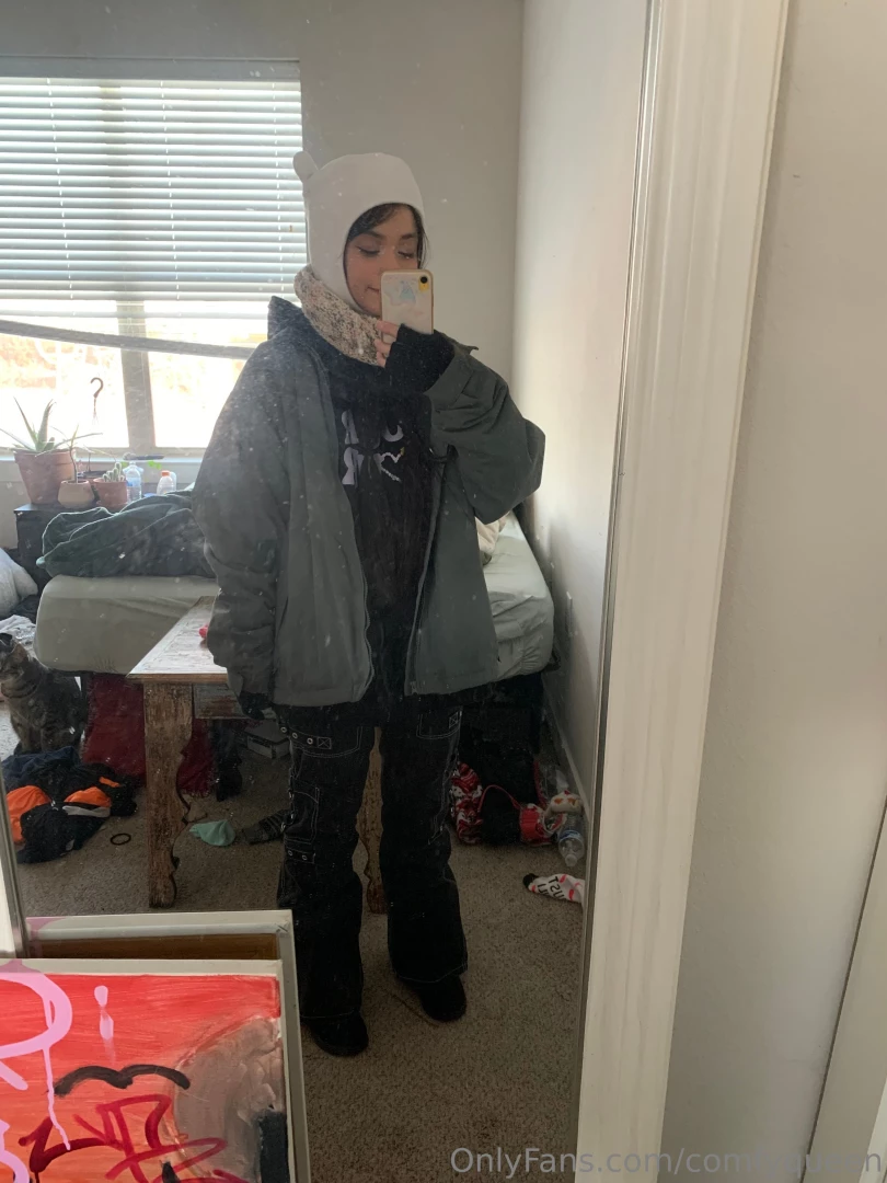 Outfit i wore to go play in the snow all the clothes on the floor are 